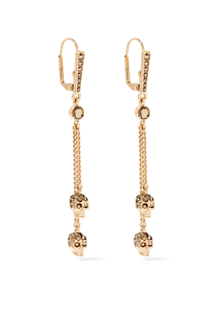 Skull Chain Drop Earrings